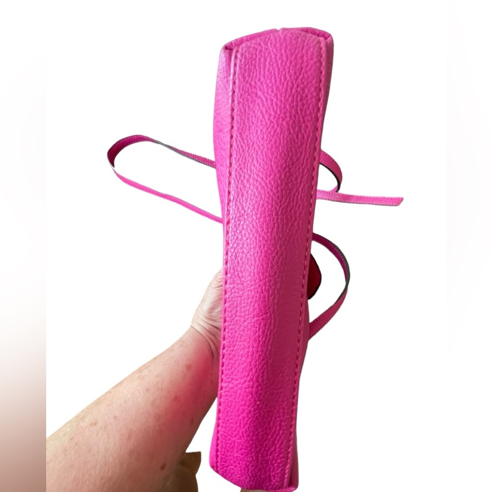 LIZ CLAIBORNE BARBIE PINK CROSSBODY Hot Pink Goldtone Hardware Vegan Leather - Picture 12 of 14